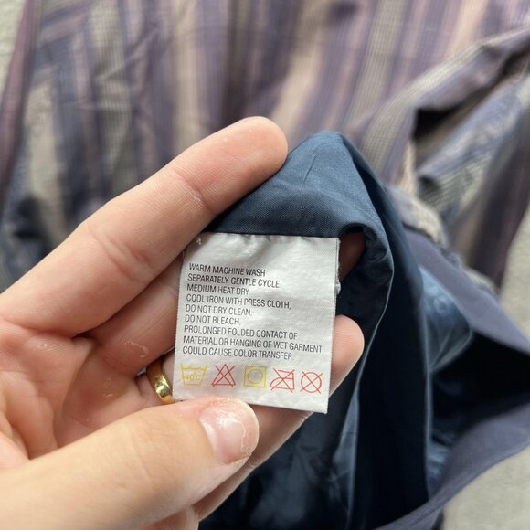 Vintage Sunice Pullover Mens 2XL Purple Navy Stripe Golf Windbreaker 2000s - Picture 12 of 14